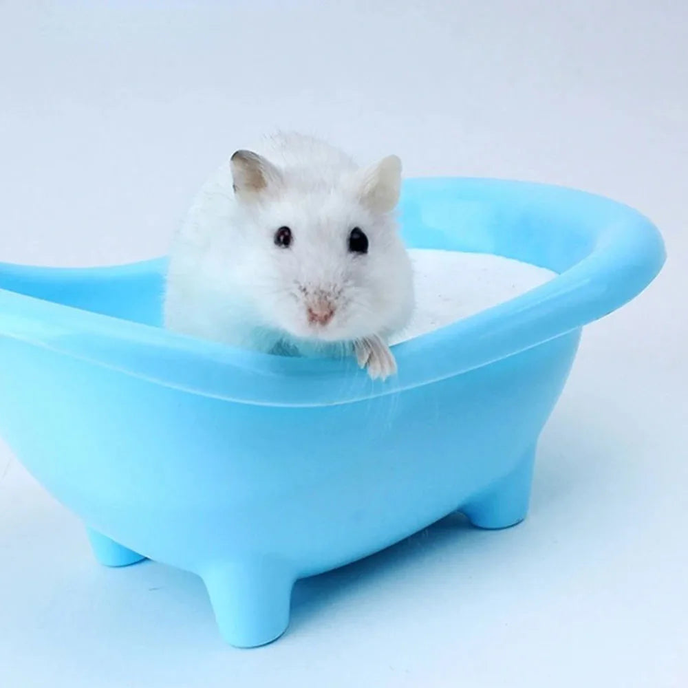 Pet Mouse Bathing Bathtub Plastic Bathtub Hamster Bathing Supplies Toy Little Pet Bathroom Pet Rat Cage Accessories