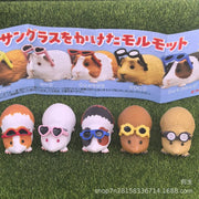 Cute Little Guinea Pig Wearing Sunglasses Blind Box Toys Miniature Kawaii Sunglasses Cavy Doll Model Toys Collect Ornaments