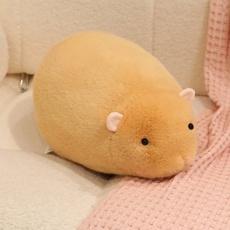 Cute Soft Golden Hamster Plush Toy Stuffed Animal Small Pet Plushie Squishy Huggable Gift for Kids Hamster Lovers