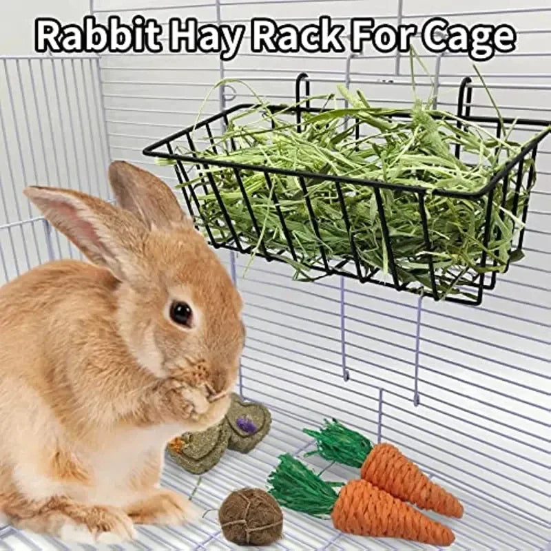 Rabbit Food Basket Grass Rack Rabbit Grass Frame Hay Feeder Rabbit Spring