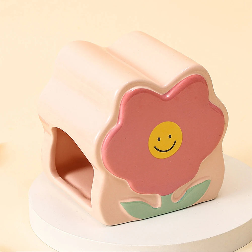 Ceramic Hamster House for Small Animals Outdoor Mushroom Cave Small Animal