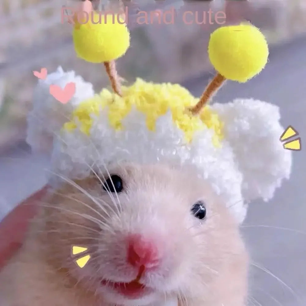 Photo Props Plush Hamster Cap Cute Mini Cotton Doll Hat DIY Lovely Doll Hat Winter