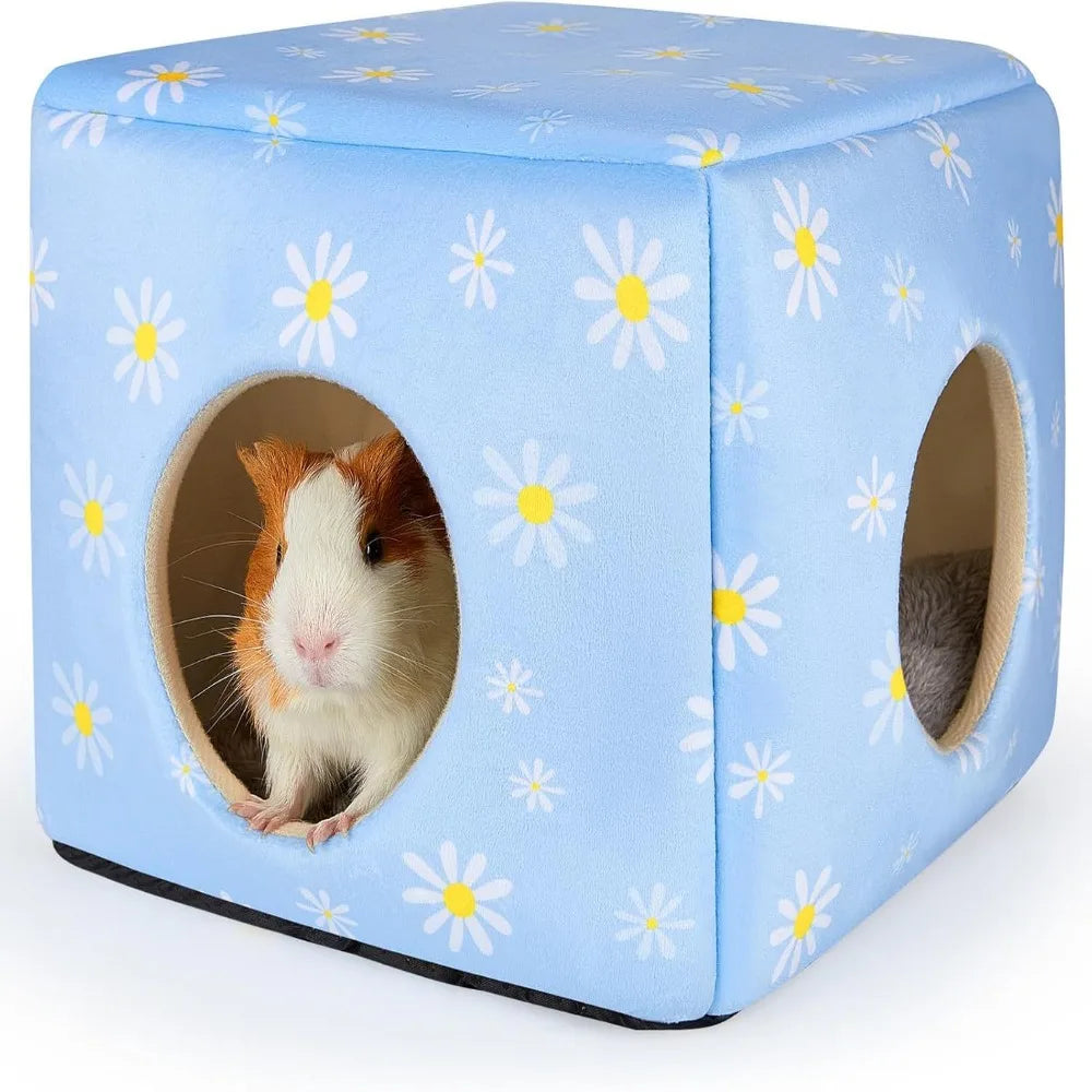 Cozy Washable Guinea Pig Hideout with Cushion Large Size Small Pet Bed