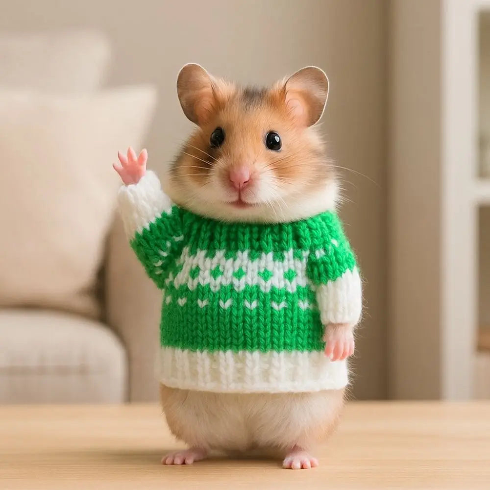 Party Supplies Cute Hamster Sweater Warm Chew Proof Small Pets Sweater Soft Knitted Sweater Christmas Decoration