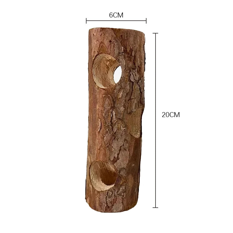 Hamster Natural Wooden Forest Hollow Tree Trunk Tunnel Tube Toy Tunnel