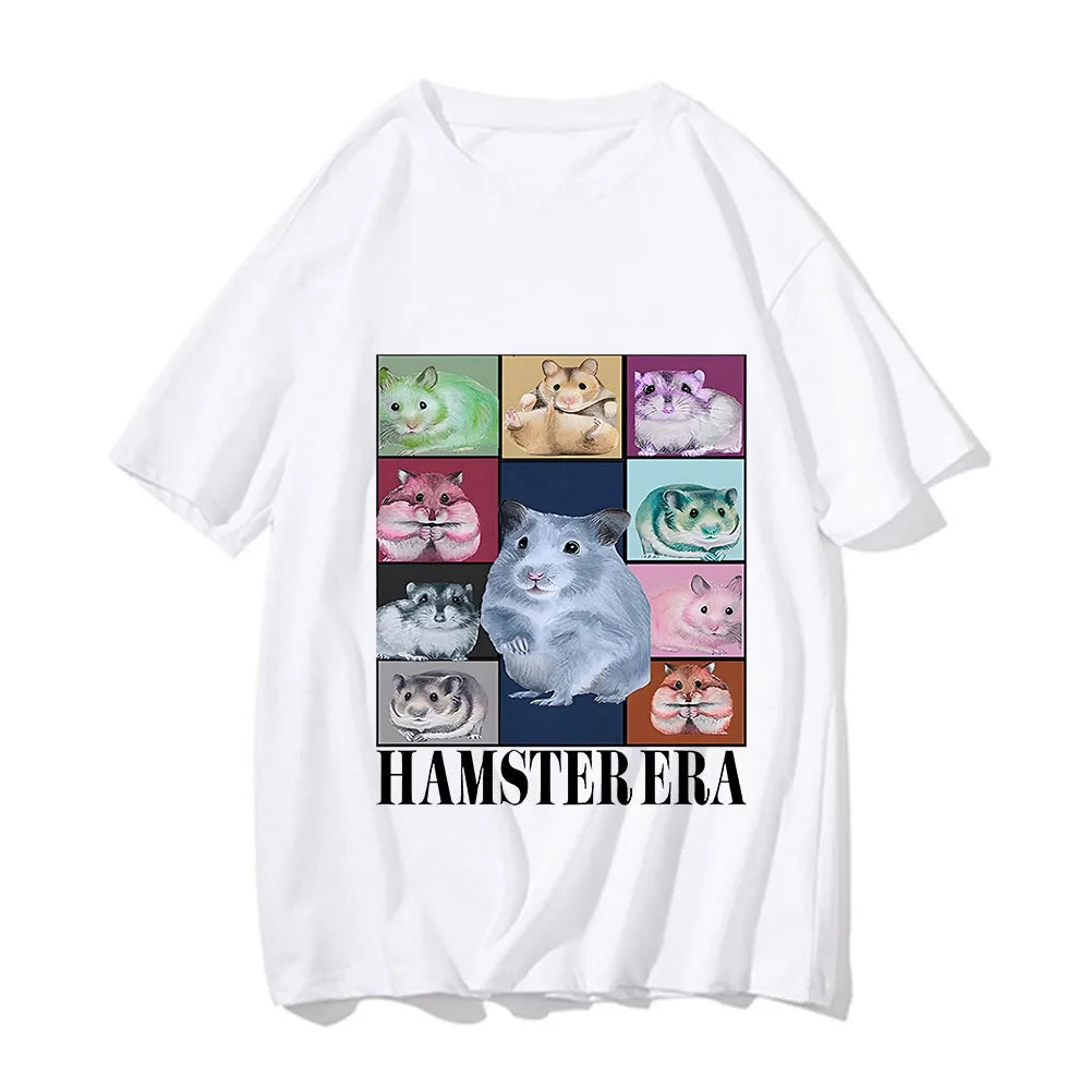 Hamster Eras Tour Tshirt Funny Retro Men/Women T-shirt Harajuku Clothing Tees Unisex Vintage Kawaii Cotton Tops Graphic T Shirts