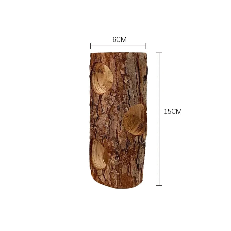 Hamster Natural Wooden Forest Hollow Tree Trunk Tunnel Tube Toy Tunnel