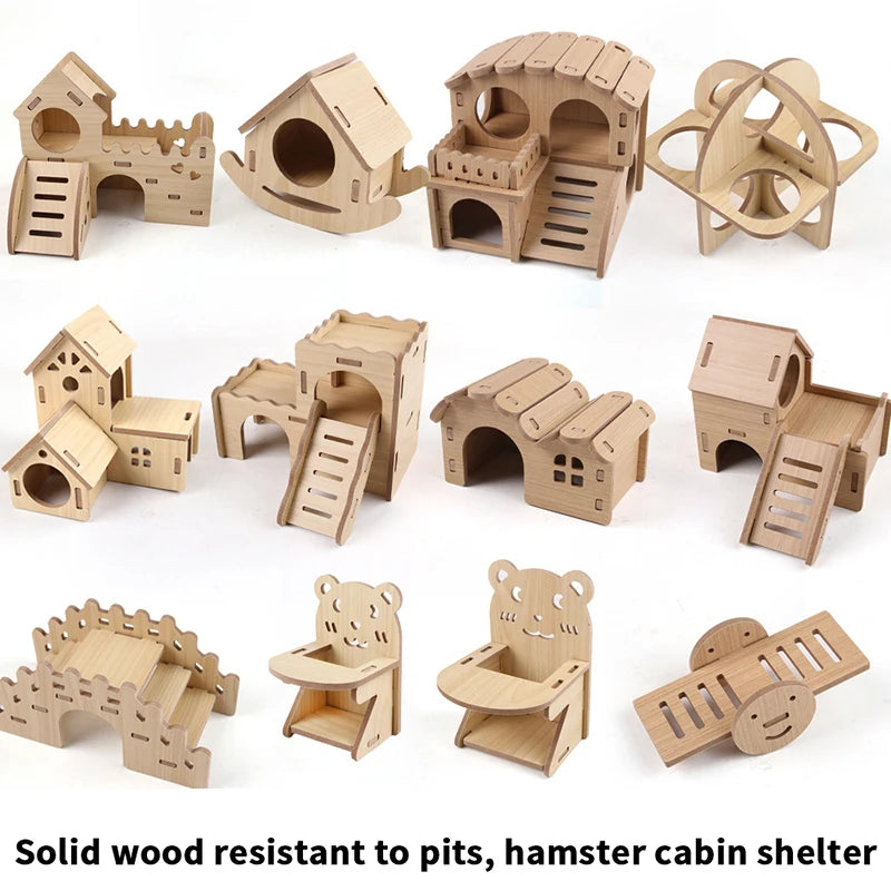 Pet Hamster Toys Wooden Bridge Seesaw Swing Toys Small Animal Activity
