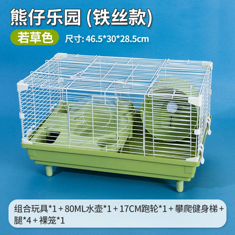 Complete Hamster Cage Set Large Hamster Cage Golden Hamster Nest Single/Double-Tiered Villa Bear Cub Paradise