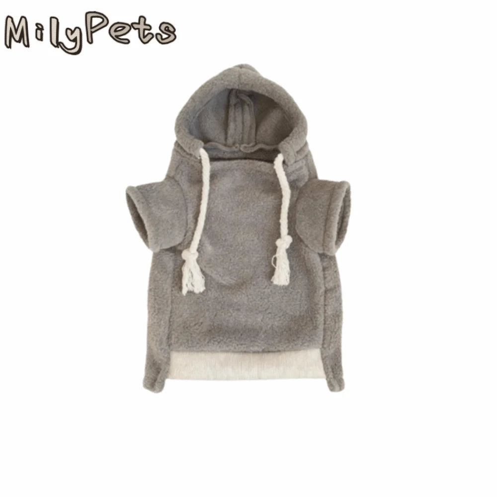 Elastic Ferret Hoodie Thick Fleece Cozy Pet Striped Sweatshirt Stylish Drawstring Soft Hamster Coat for Hamster Lizard Squirrel