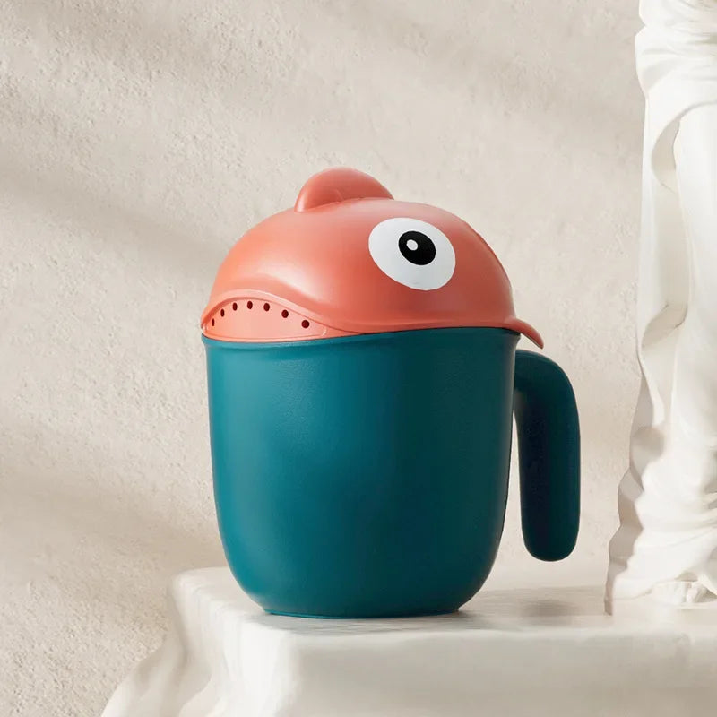 Baby Bath Shower Head Rinse Cup Cartoon Shark Cute Shower Washing Bathroom