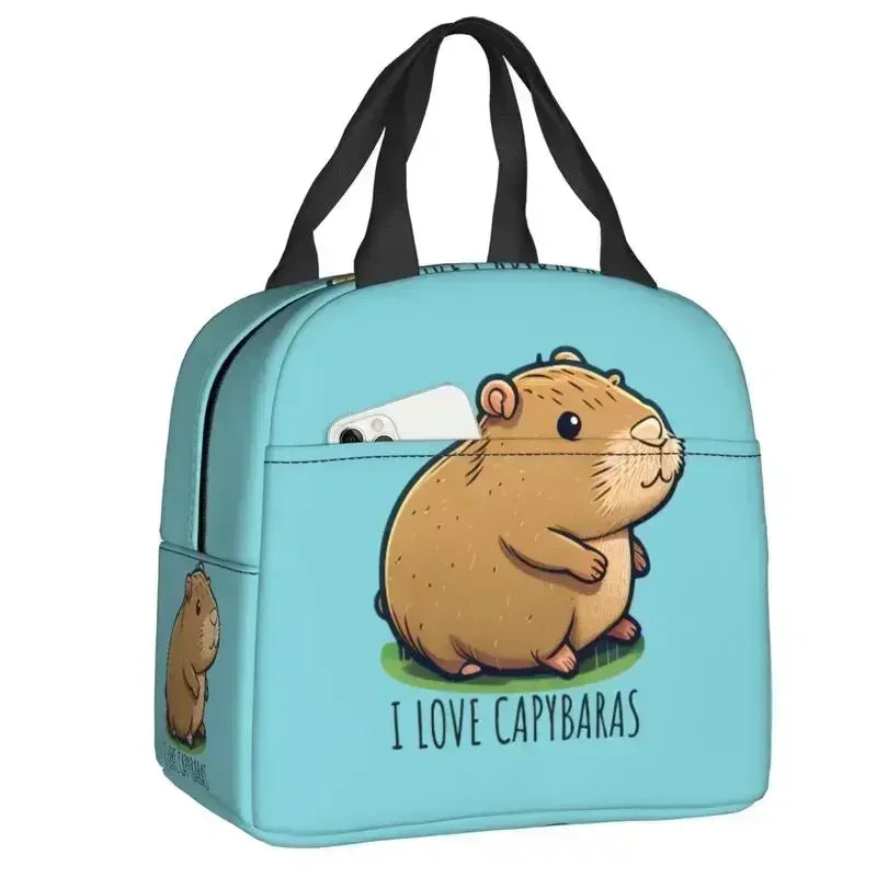 Cute Giant Cavy Capybara Collage Lunch Bag Leakproof Thermal Cooler Insulated Lunch Box For Women Kids Picnic Food Tote Bags