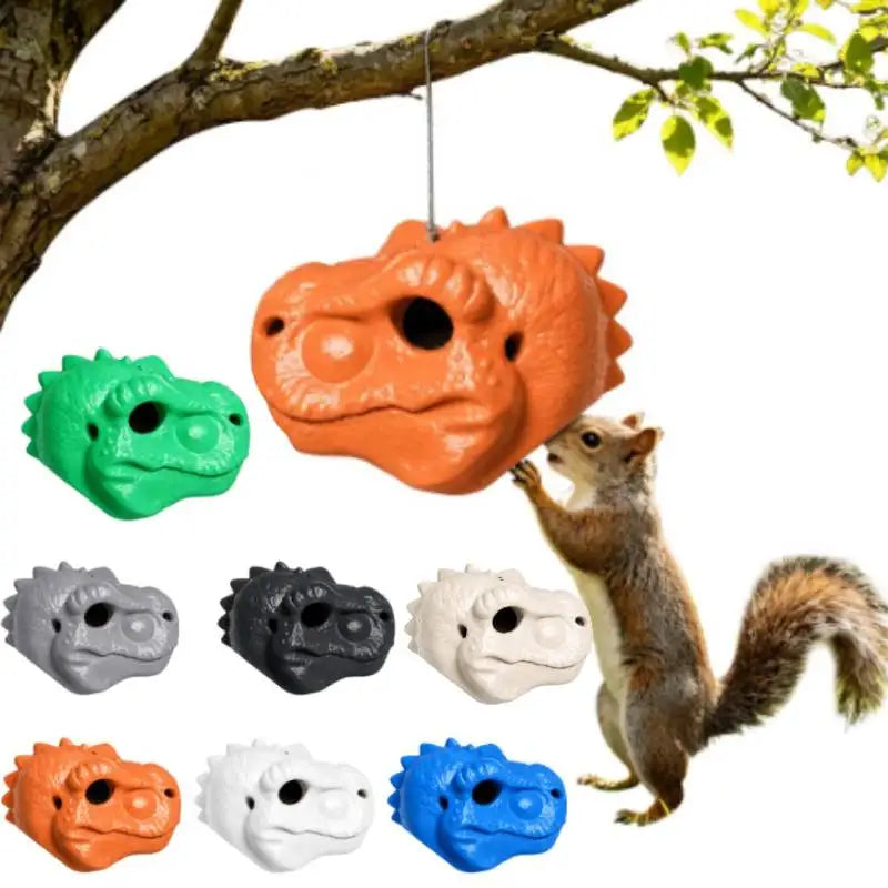 Gnodary Squirrel Feeder with Dinosaur Head, Squirrel Feeders for Outside Squirrel Hanging Feeder - Chipmunk Feeder Hold Peanuts