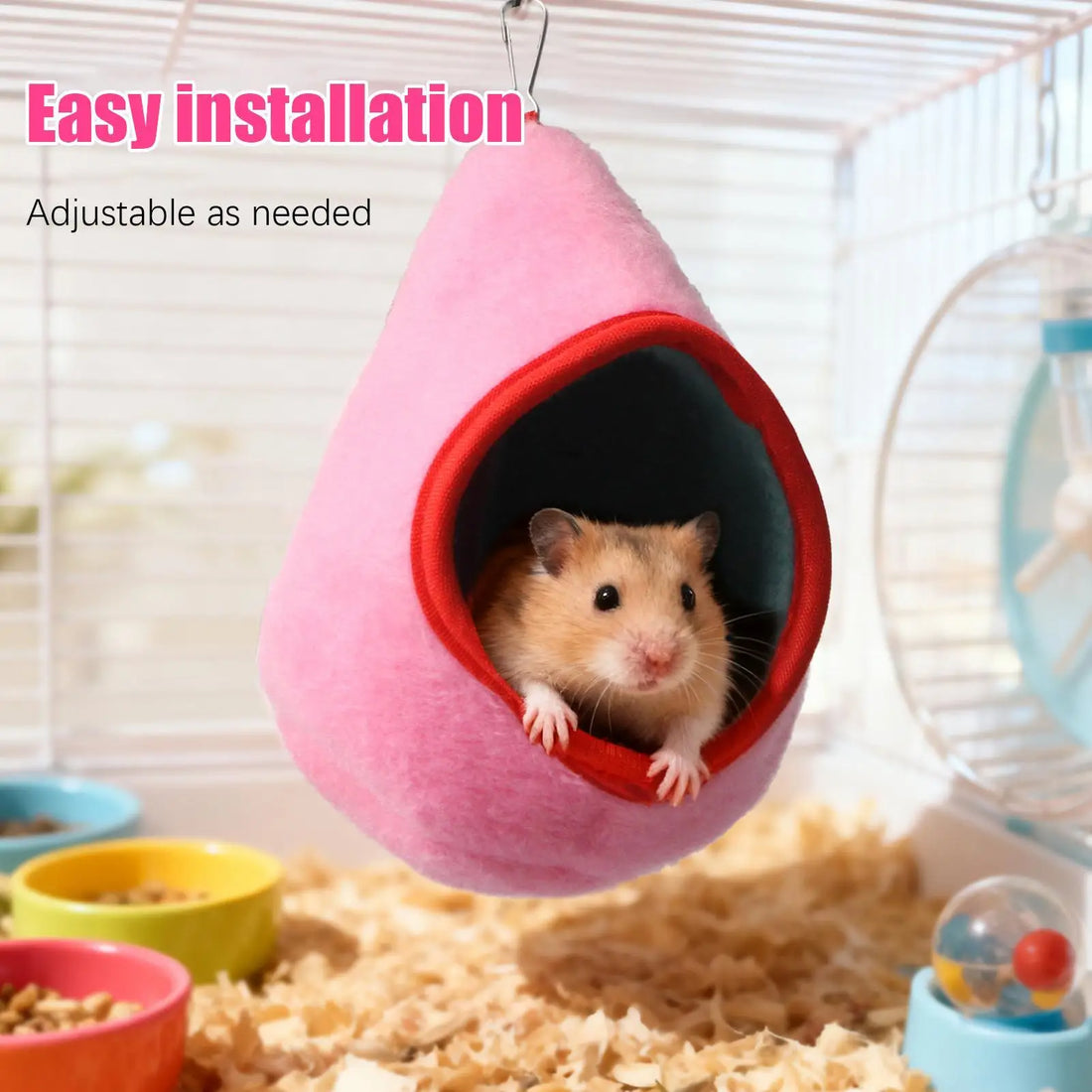 Hangable small pet hammock nest for hamster cage comfort from Burrowly.