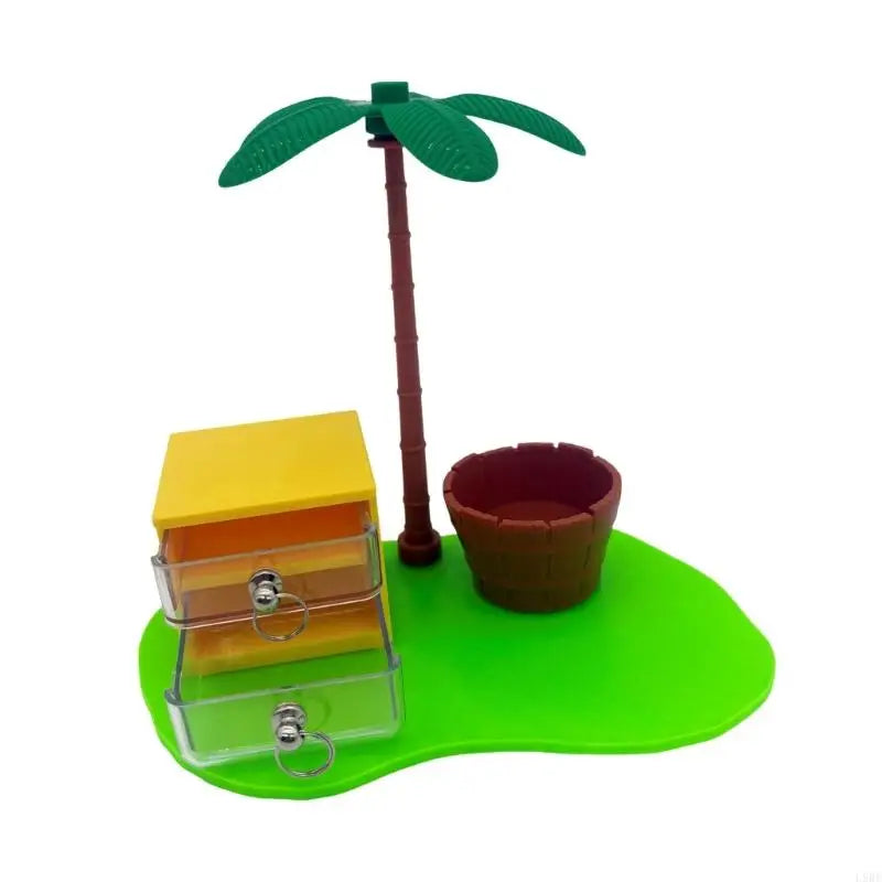 L9BE Creative Hamster Foraging Puzzle Treats Feeder with Easy Access Drawer For Daily Treats Dispensing Small Pet Engagement
