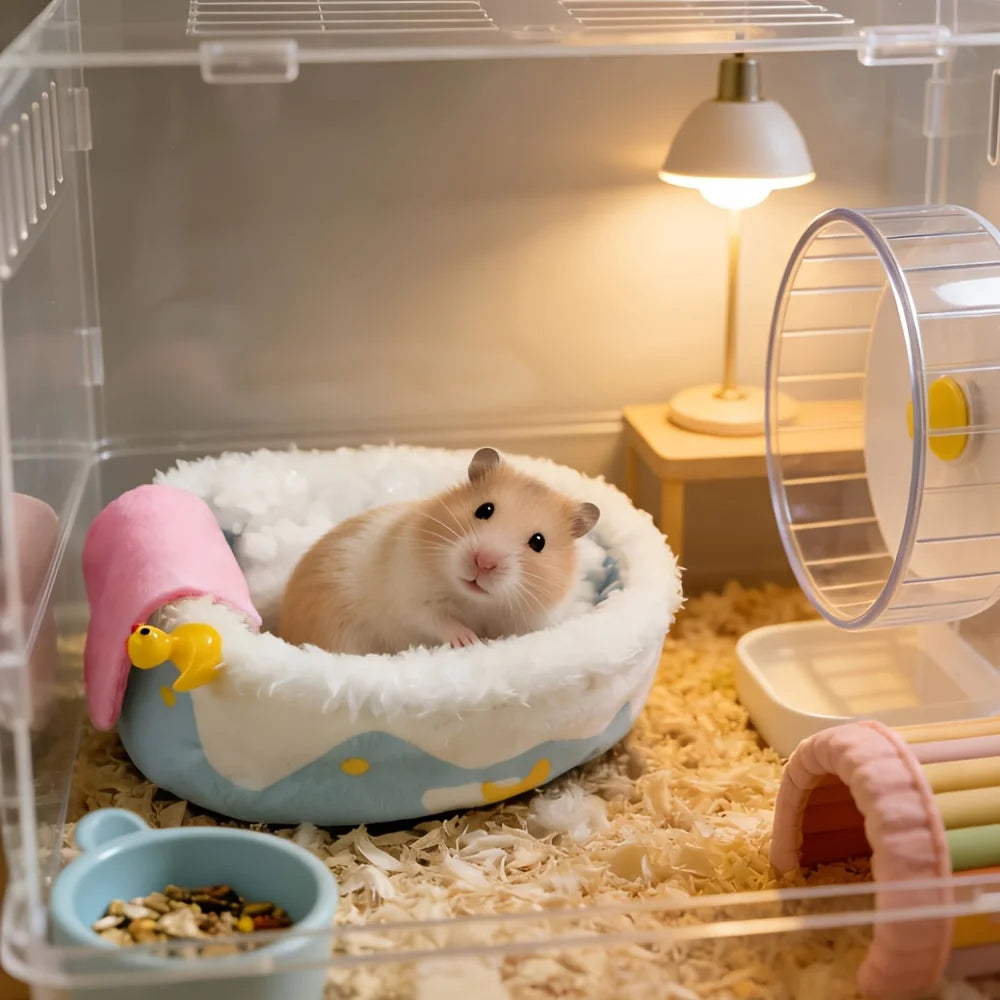 Autumn Winter Hamster Warm Nest Mat Bed for Small Animals Hedgehog Squirrel Mice Rats Guinea Pig Cushion Bed Pet Products