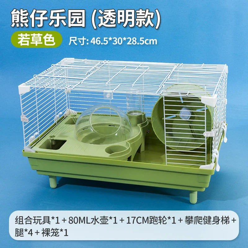 Complete Hamster Cage Set Large Hamster Cage Golden Hamster Nest Single/Double-Tiered Villa Bear Cub Paradise