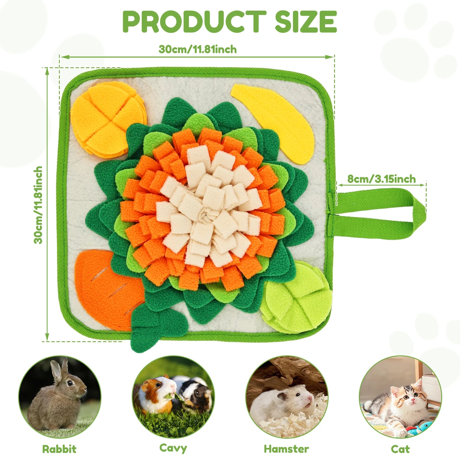 Small Pet Foraging Blanket for rabbits, guinea pigs, and chinchillas from Burrowly small pet supplies.