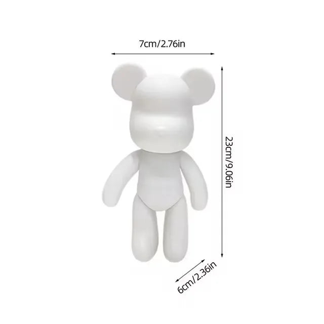 New DIY Paint Fluid Animal Bear Rabbit Lucky Dragon White Hand Painted Home Decoration Doll Toy Statue Deposit Can Handmade Gift