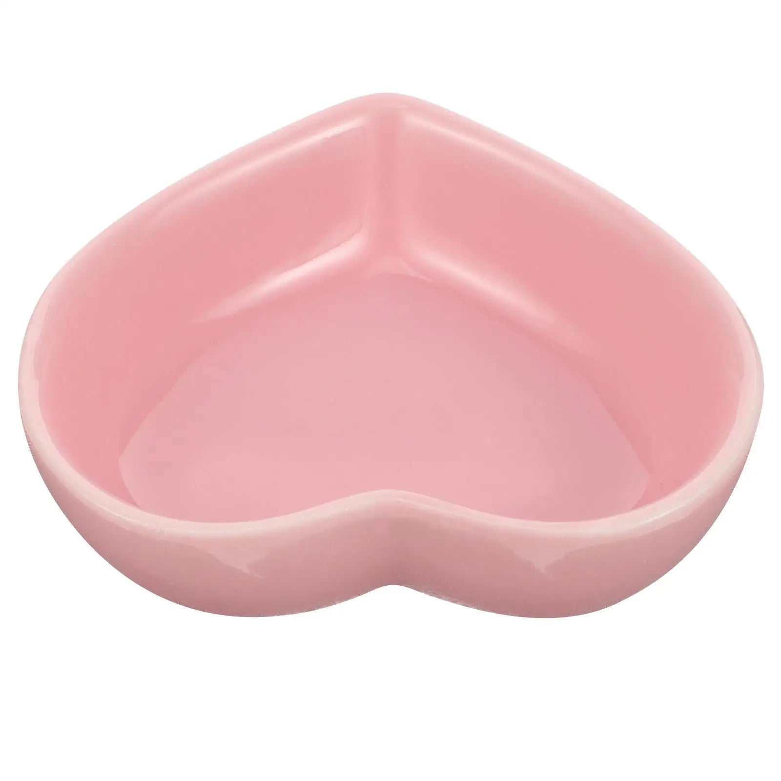 Heart-shaped ceramic food bowl for hamsters, guinea pigs, gerbils, and other small pets. for Burrowly small pet care.