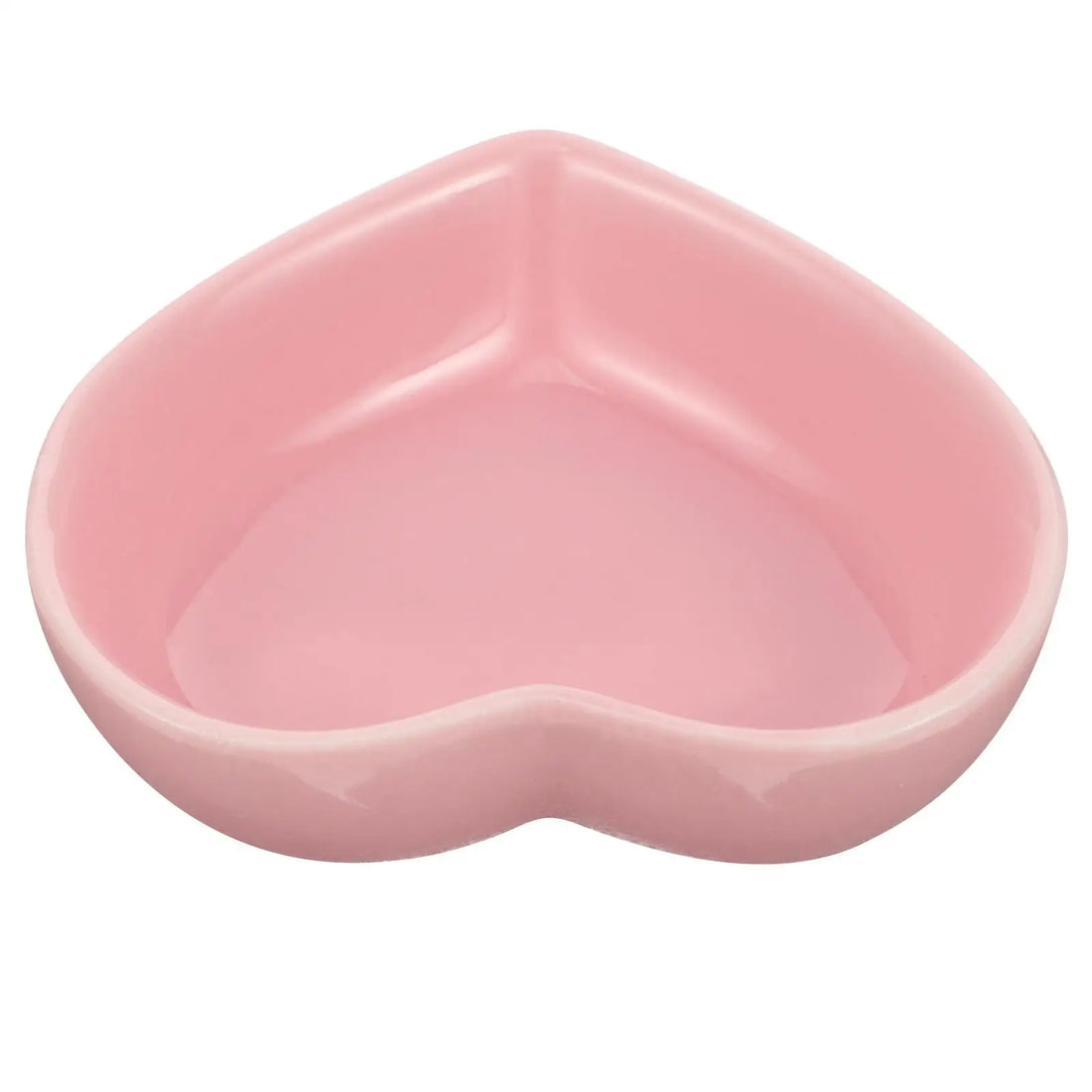 Heart-shaped ceramic food bowl for hamsters, guinea pigs, gerbils, and other small pets. for Burrowly small pet care.