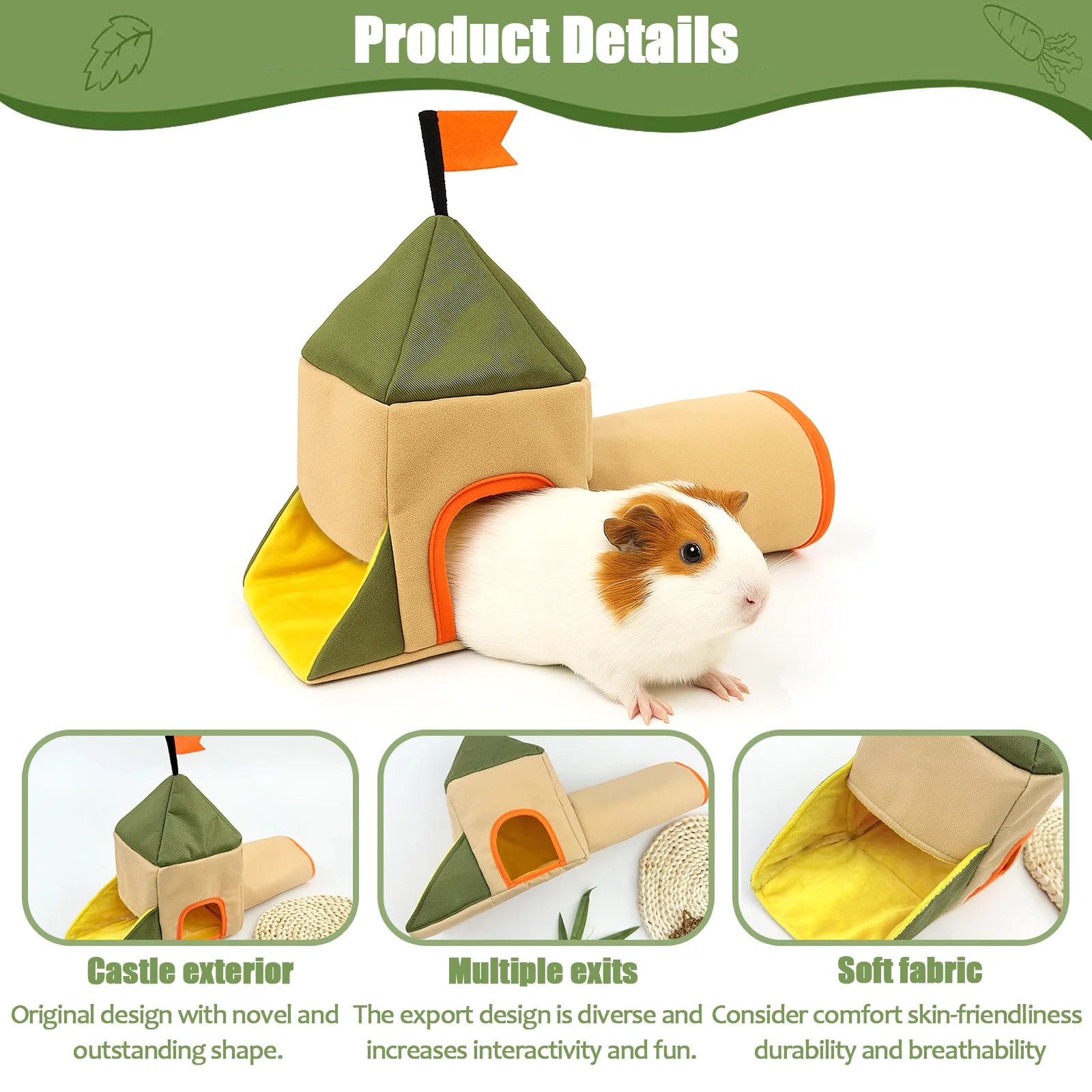 Pet Escape Tunnel House Hamster Guinea Pig Toys Landscaping Decoration Creative Design Drilling Holes Pet Supplies