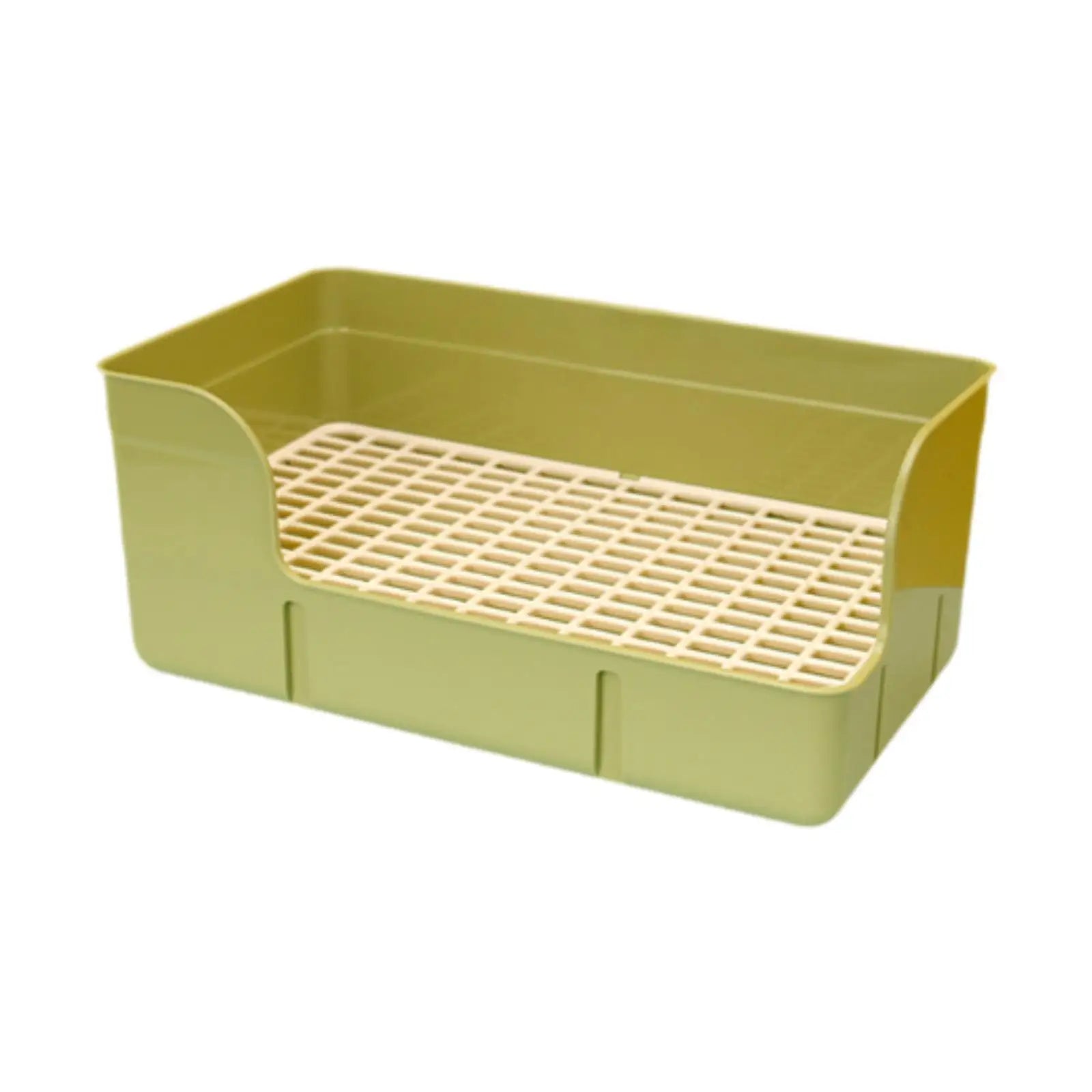Anti splash rabbit litter box for small pet habitat cleaning from Burrowly.