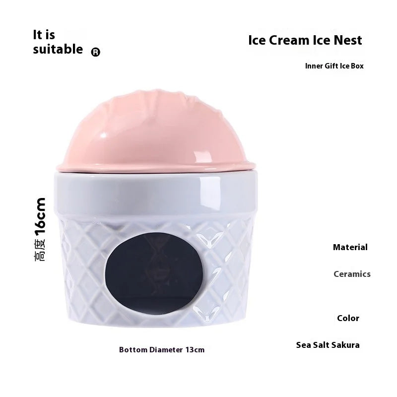 Ice Cave Hamster House Ceramic Hideout Summer Cooling Shelter for Small