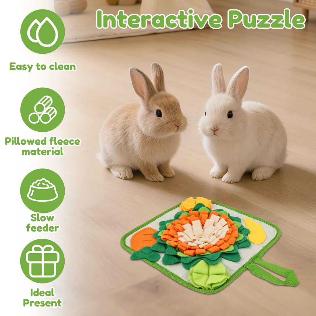 Small Pet Foraging Blanket for rabbits, guinea pigs, and chinchillas from Burrowly small pet supplies.