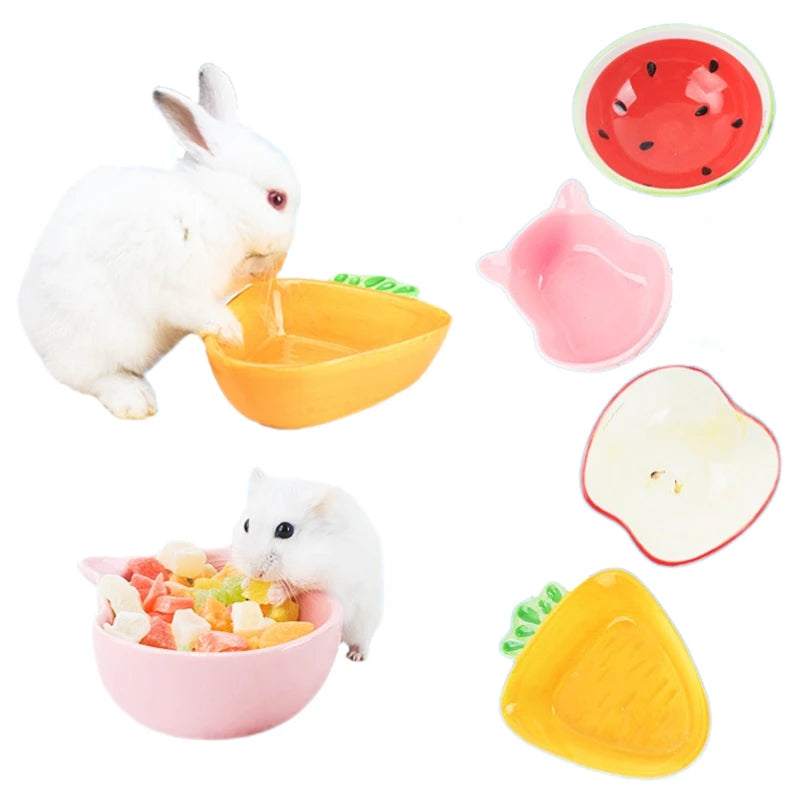 Hamster Feeding Bowl Colorful Heart Shape Ceramic Plate Food Water Bowl for Burrowly bowls & bottles and small pet care.