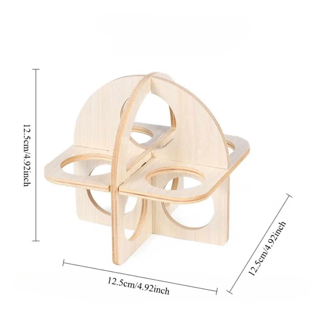 Wooden swing bridge toy for hamster enrichment from Burrowly.