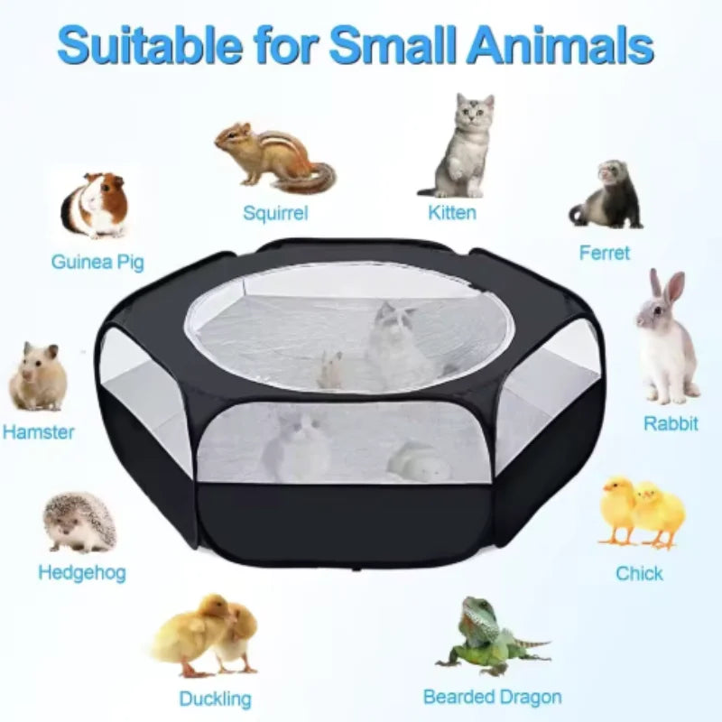 Foldable Transparent Small Pet Playpen Habitats & Travel