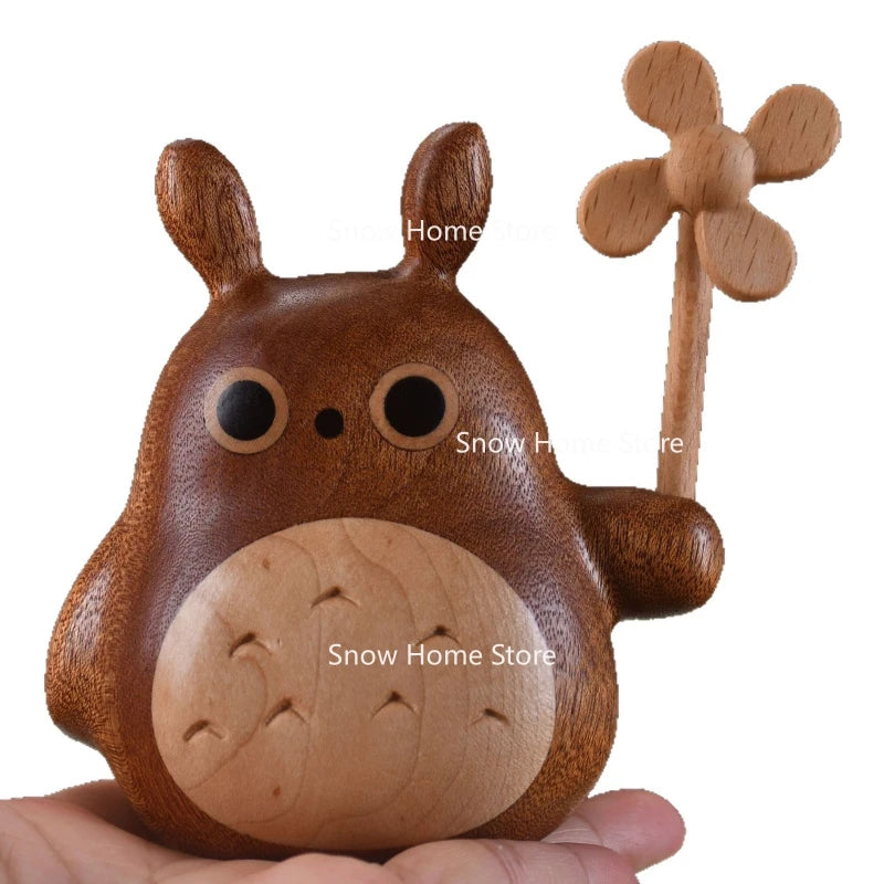Hand Handle Windmill Chinchilla Cute Cartoon Car Ornament Toy Wooden