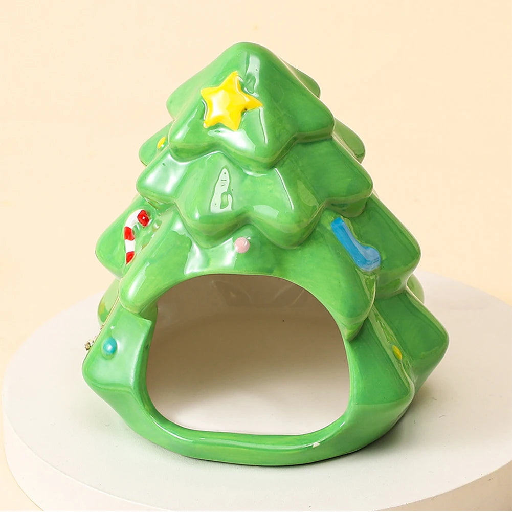 Ceramic Hamster House for Small Animals Outdoor Mushroom Cave Small Animal