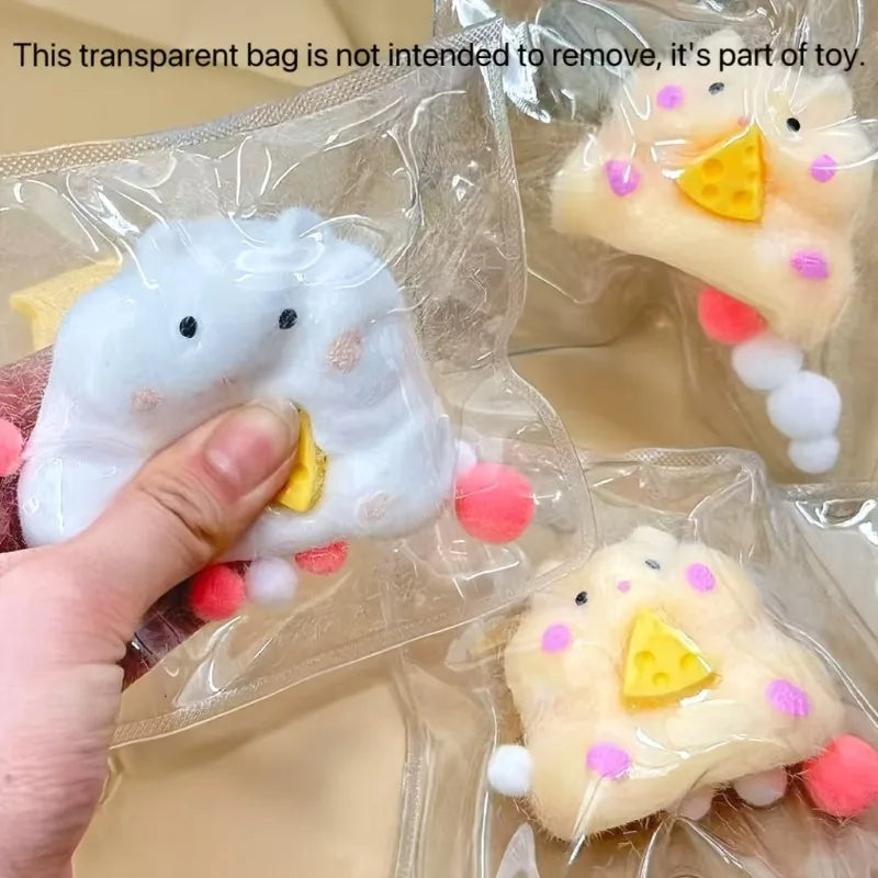 1 handmade Tabas hamster stress relief toy, soft and stickyTPR decompression toy, suitable for adults andchildren (random color)