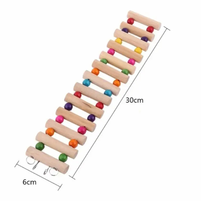 Wooden Hamster Climbing Stairs Parrot Hamster Play Toys Guinea Pig Chinchilla Seesaw Sports Play Toys Small Pet Products
