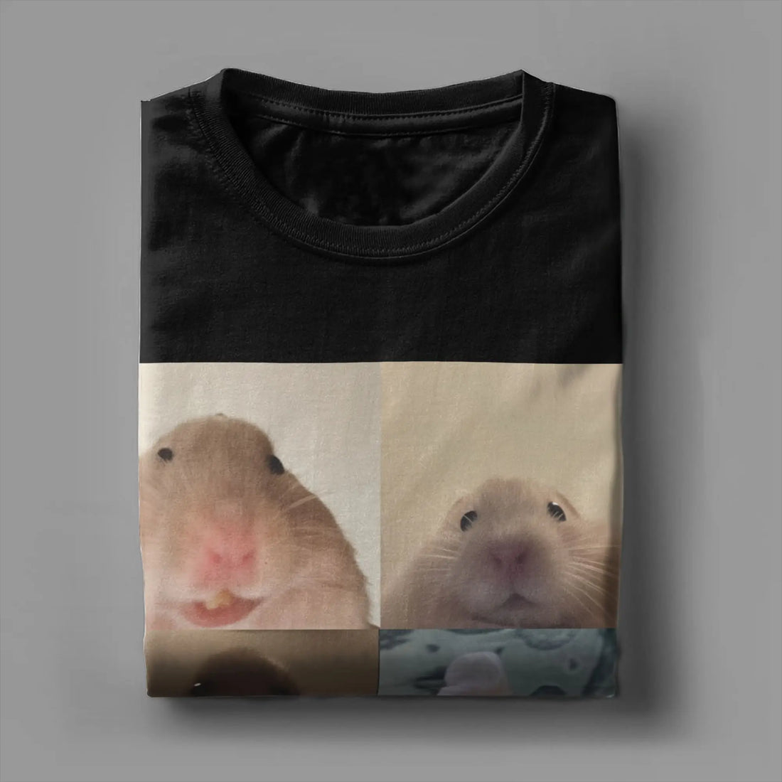 Hamster Meme Calling for Men Women T Shirts  Hipster Tee Shirt Short Sleeve Round Collar T-Shirt Cotton Birthday Present Tops