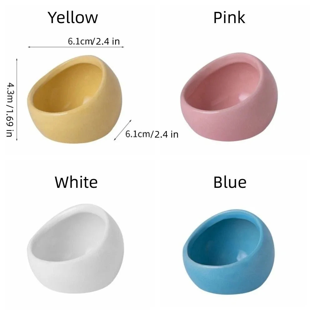 Slanted Anti-Spill Ceramic Hamster Bowl