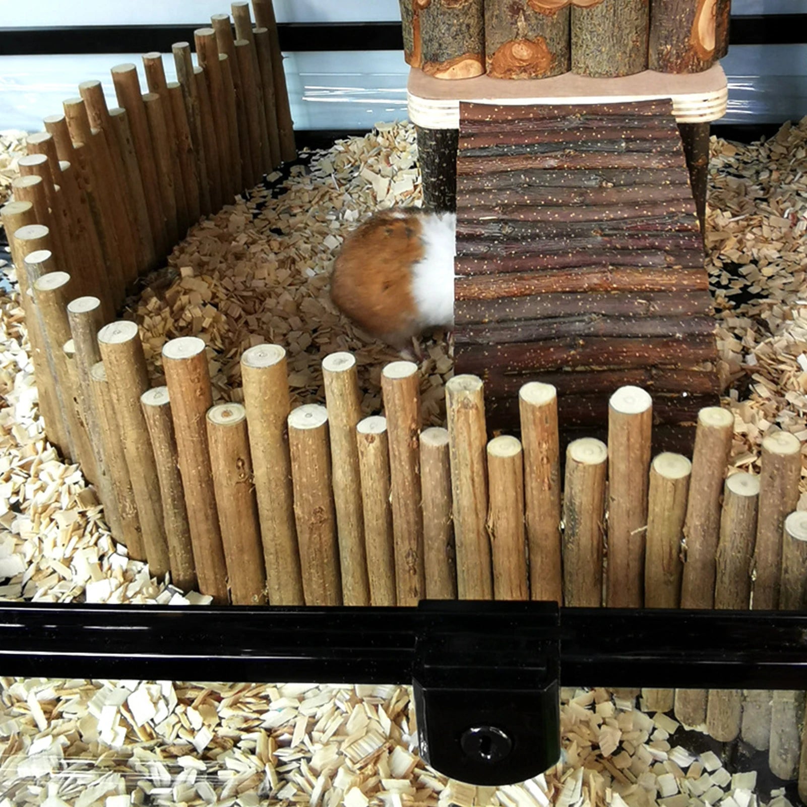Hamster Wooden Fence Rat Ladder Bridge Wood Ladder Natural Hideout for