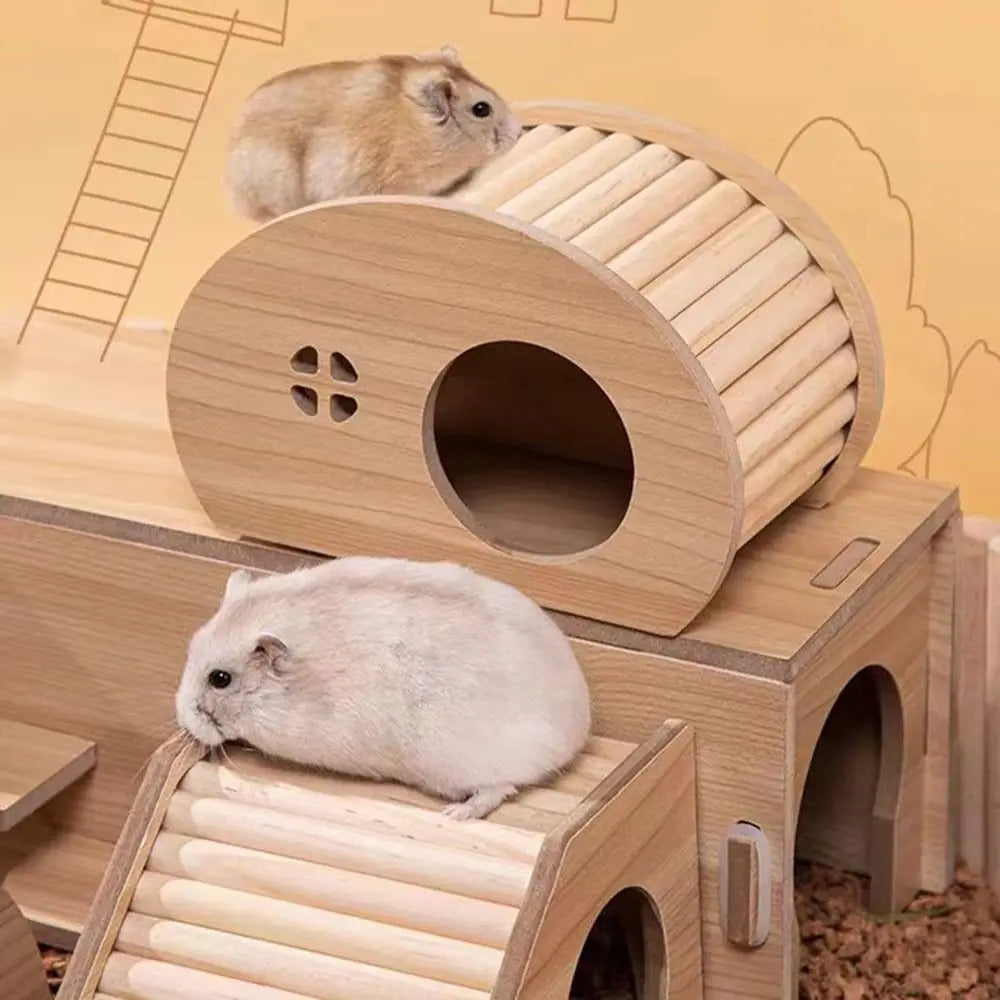 Smooth Hamster Climbing Ladder with Hiding Hole Small Hamster House