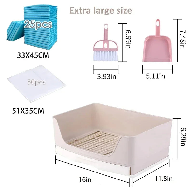 Extra Large Rabbit Litter Box Bunny Toilet with Drawer 50 Pet Toilet Film