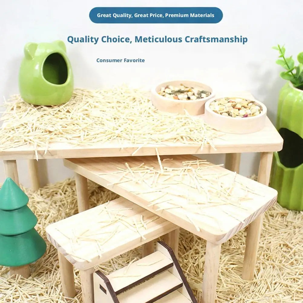 Hamster Scenery Platform Wooden Platform Small Pet Platforms Toy Playing