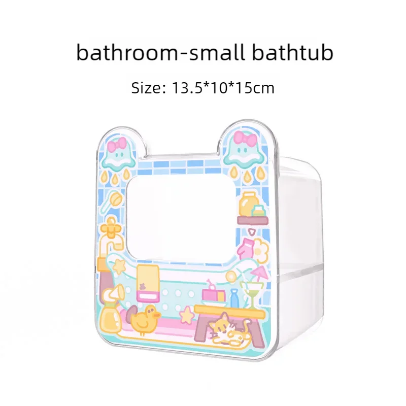 Hamster Bathroom Sinking Acrylic Excavator Box Fully Transparent Golden Bear Supplies Extra Large Toilet Bath Room Sand Basin