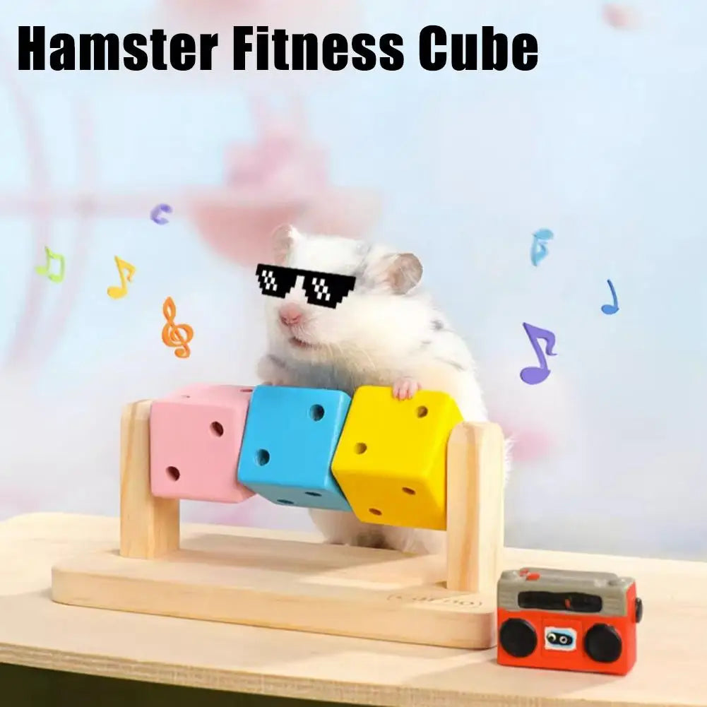 Wooden chew platform toy for hamster and gerbil enrichment from Burrowly.