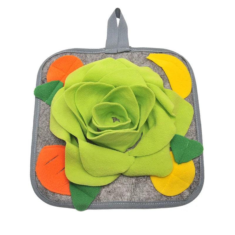 Non-toxic Felt Rose Snuffle Mat Rabbit Guinea Pig Foraging Enrichment