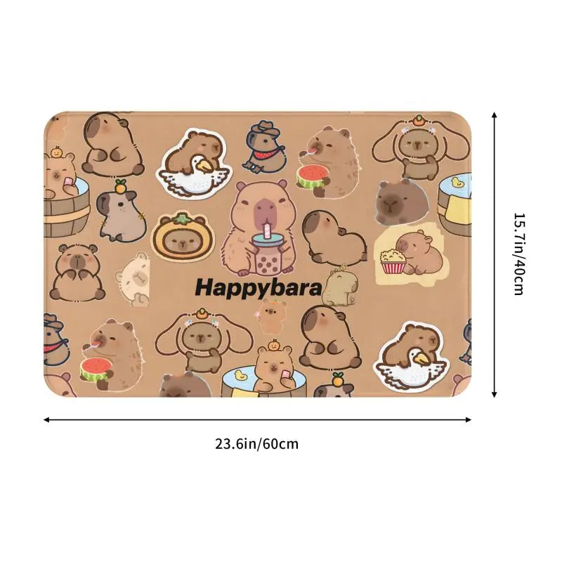Custom Cute Giant Cavy Capybara Doormat Non-Slip Bathroom Kitchen Mat Living Room Floor Door Entrance Carpet Rug