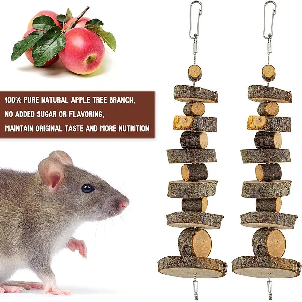 Natural Wood Chew Toy for Small Pets for rabbits, guinea pigs, chinchillas, and hamsters from Burrowly small pet supplies.