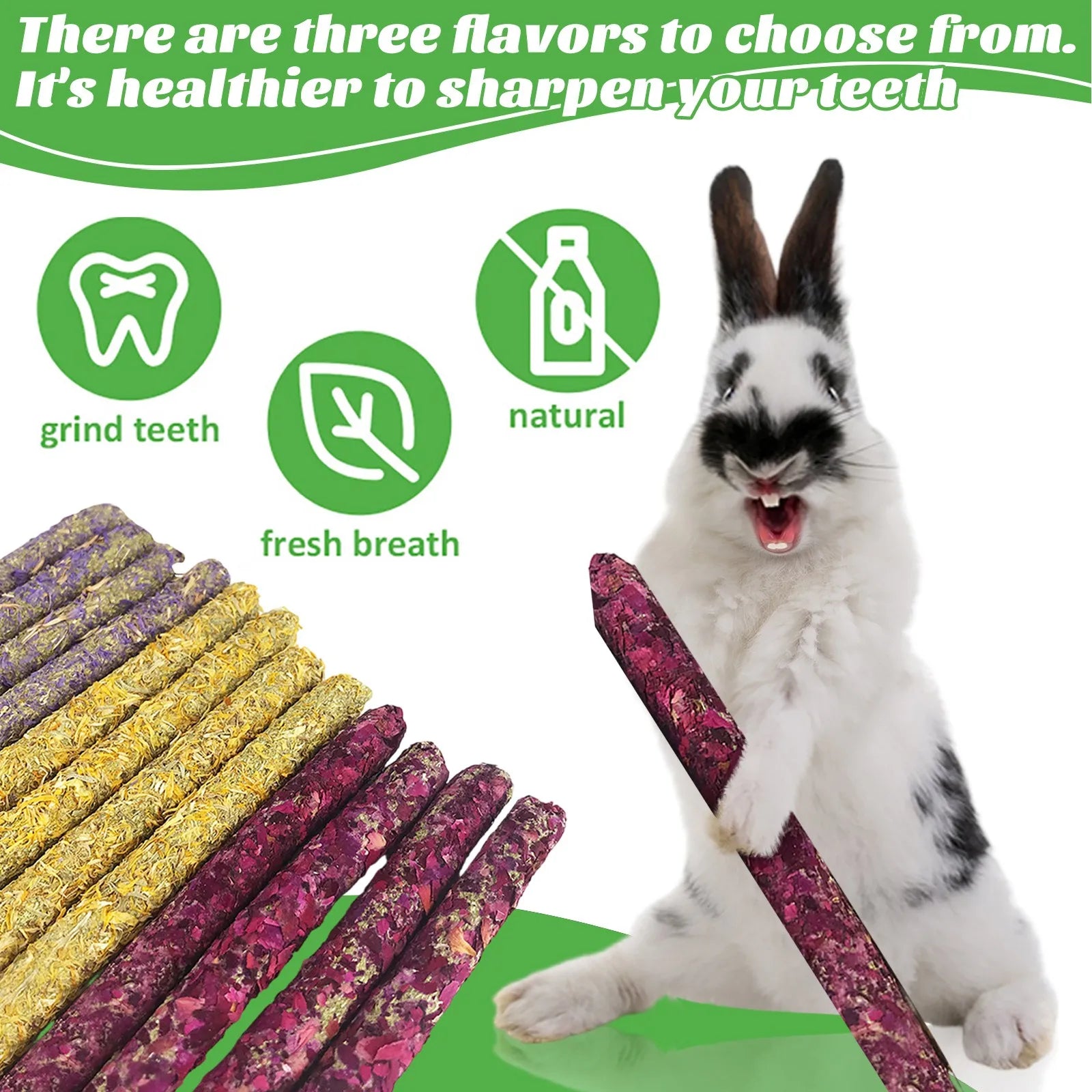 Petal Grass Chew Sticks for Rabbits and Hamsters for rabbits, hamsters, and guinea pigs from Burrowly small pet supplies.