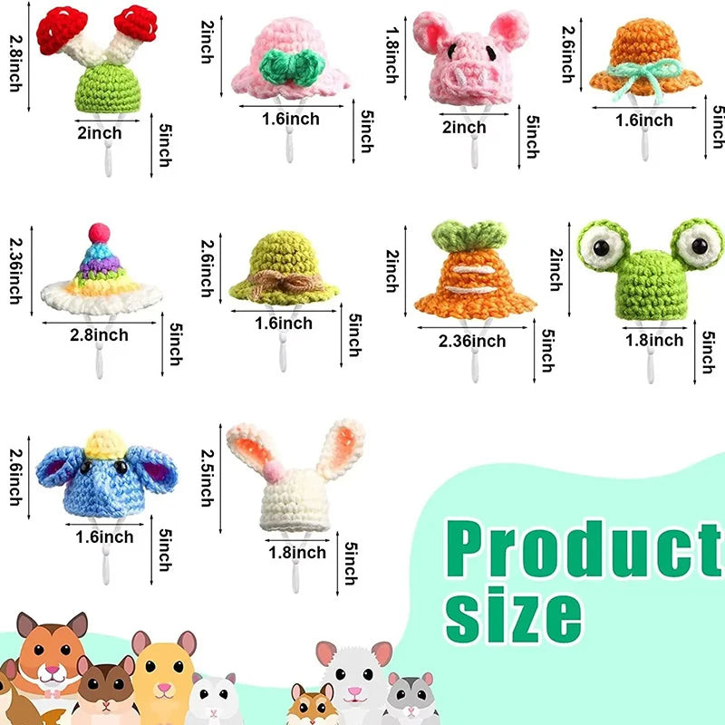 Spot Hamster Golden Bear Hat Hamster Clothes Pet Headwear Hat Honey Bag Flower Branch Dutch Pig Bag Set