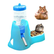 Small pet water feeder bottle and food dish for Burrowly habitat setup.